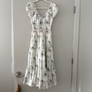 Abercrombie Cap Sleeve Smocked Waist Midi Dress